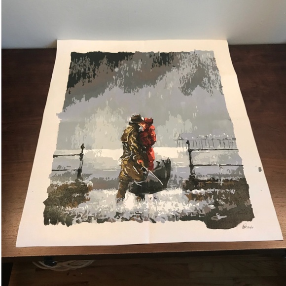 Unframed 16x20 Secret Kiss Acrylic Painting 2017 - Picture 1 of 2